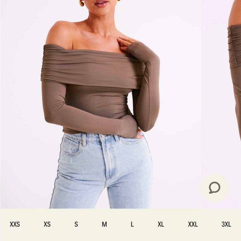 Meshki off the shoulder top size small coco